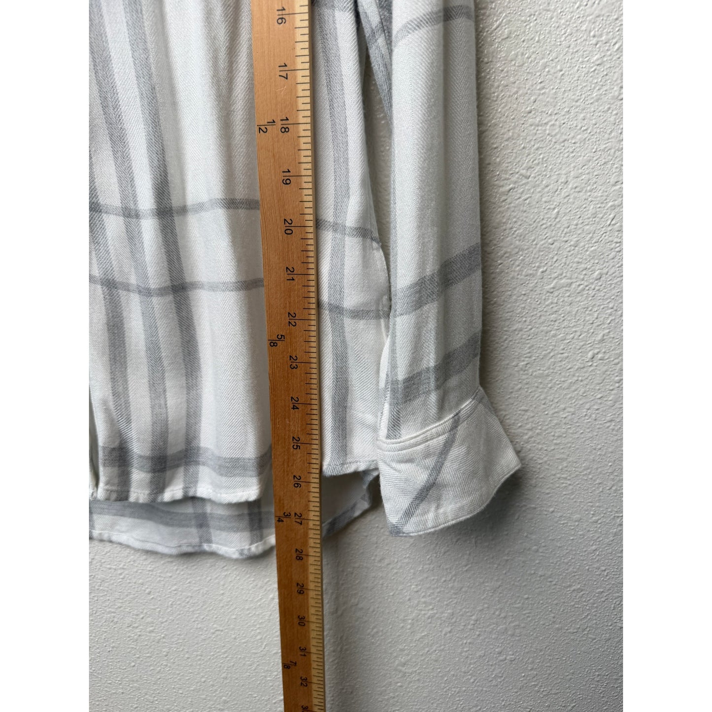 Rails Hunter Shirt White Fog Gray Plaid Button Front US S