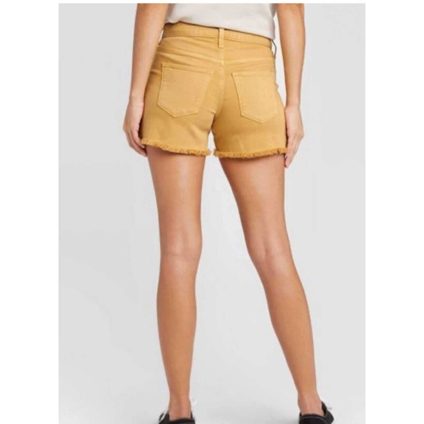 Universal Thread Mustard Yellow Button Fly Cut Off Raw Hem Jean Shorts 8 / 29