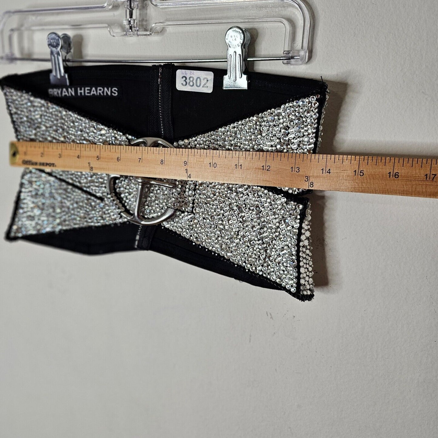 RARE Unique Bryan Hearns Bejeweled Criss Cross 90s Designer Belt with Zip Back