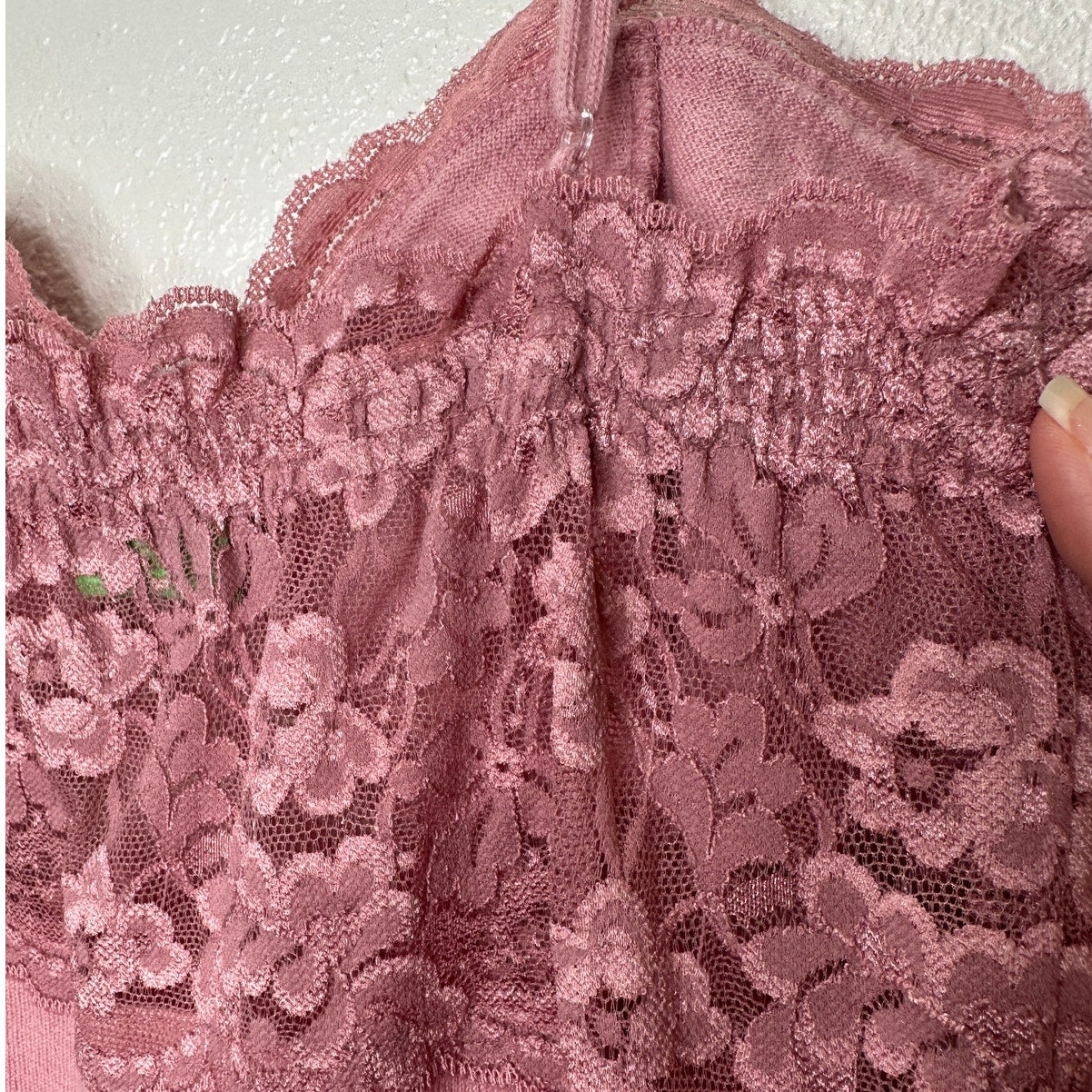 Whim Rose Pink Lace Knit Cashmere Blend Cami Top S