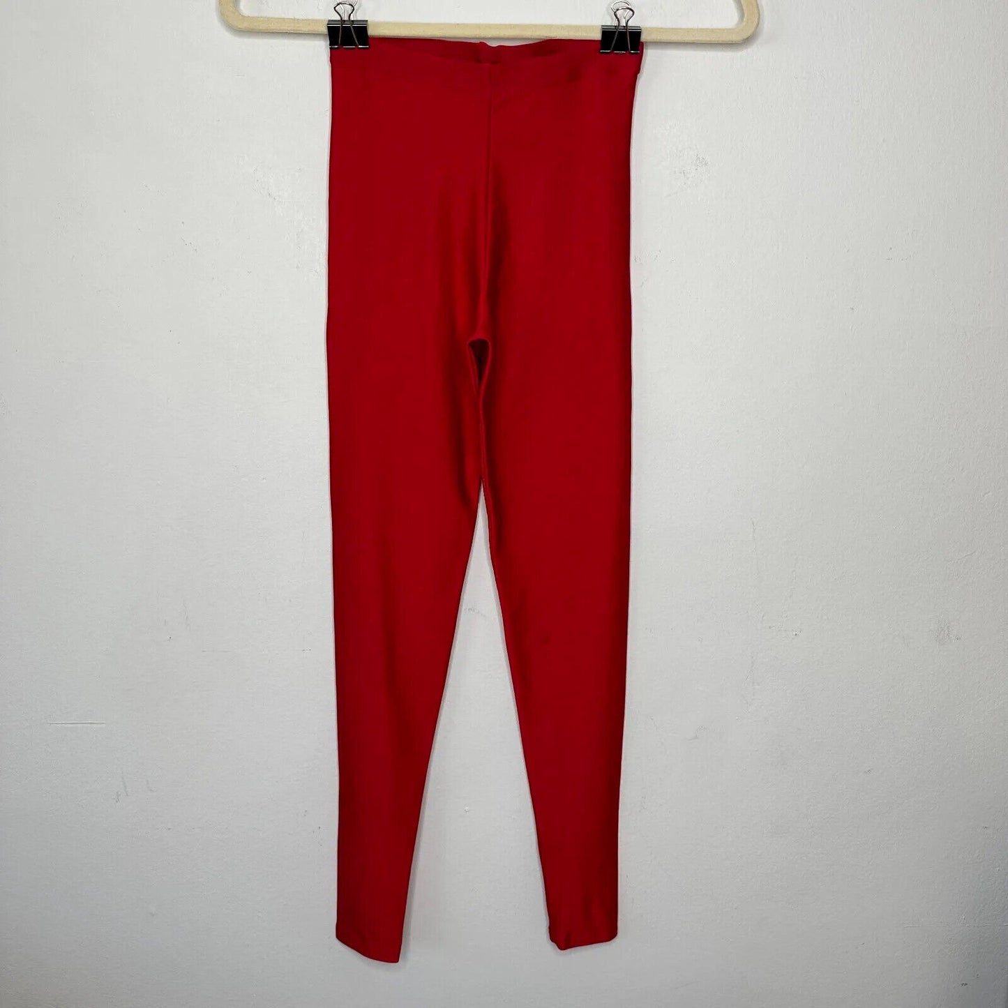 Anais & Margaux Alexandra Deep Red Shimmery Pant Leggings Italian Fabric XS