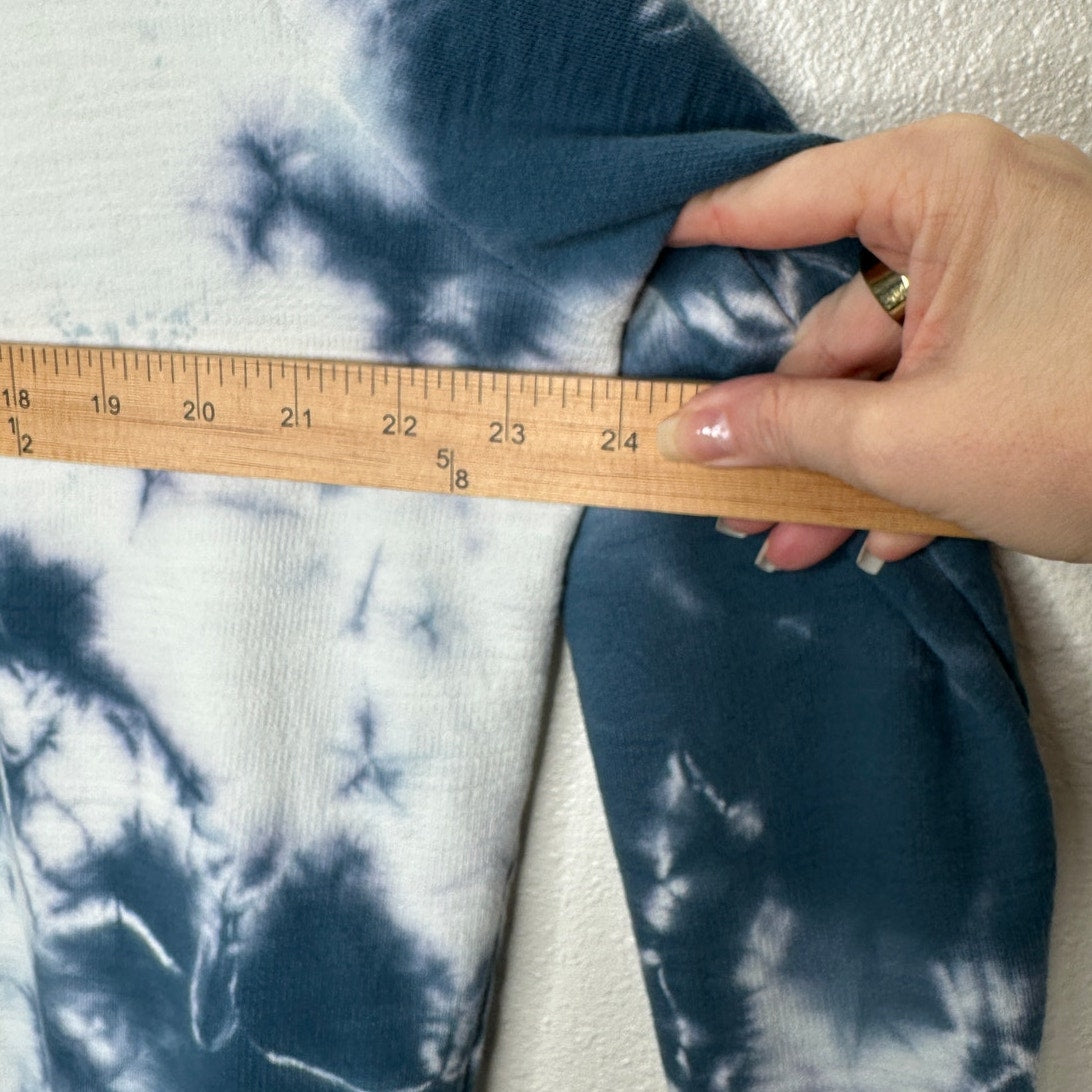 Adriano Goldschmied Dark Teal & Ivory Long Sleeve Tie Dye Sweatshirt XL