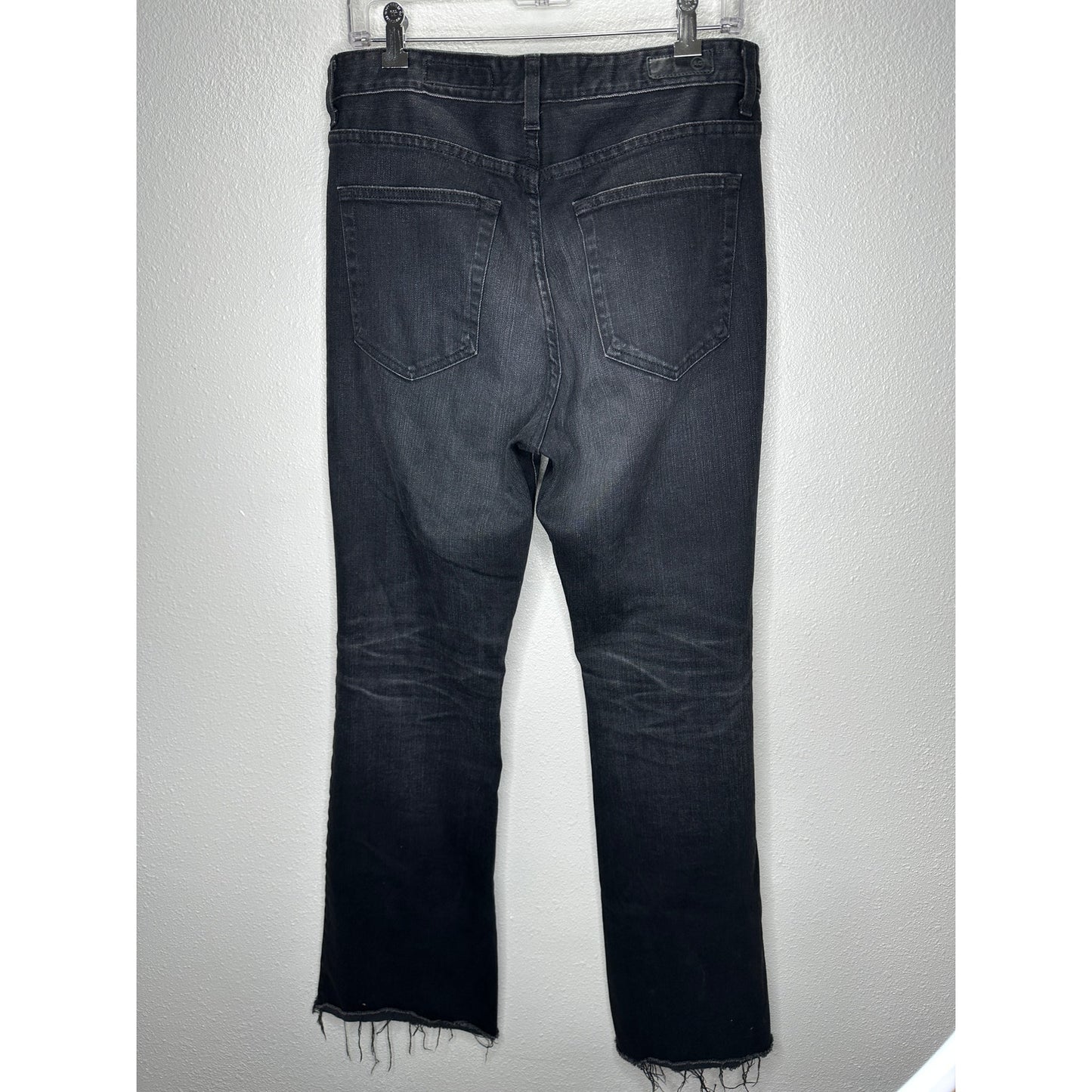 AG Black Alexxis Boot High Rise Vintage Boot Jeans Raw Hem 31