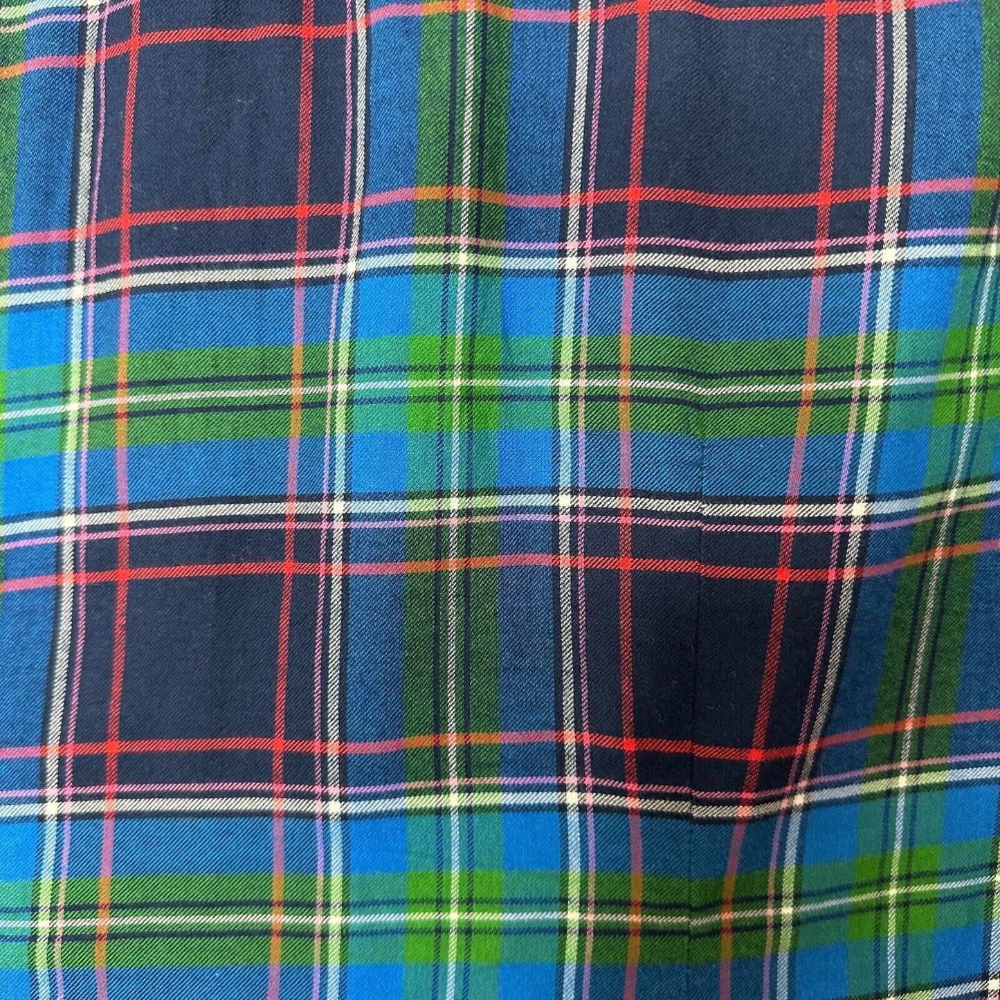 Abercrombie & Fitch Blue Green Red Plaid Button Down Long Sleeve Shirt S