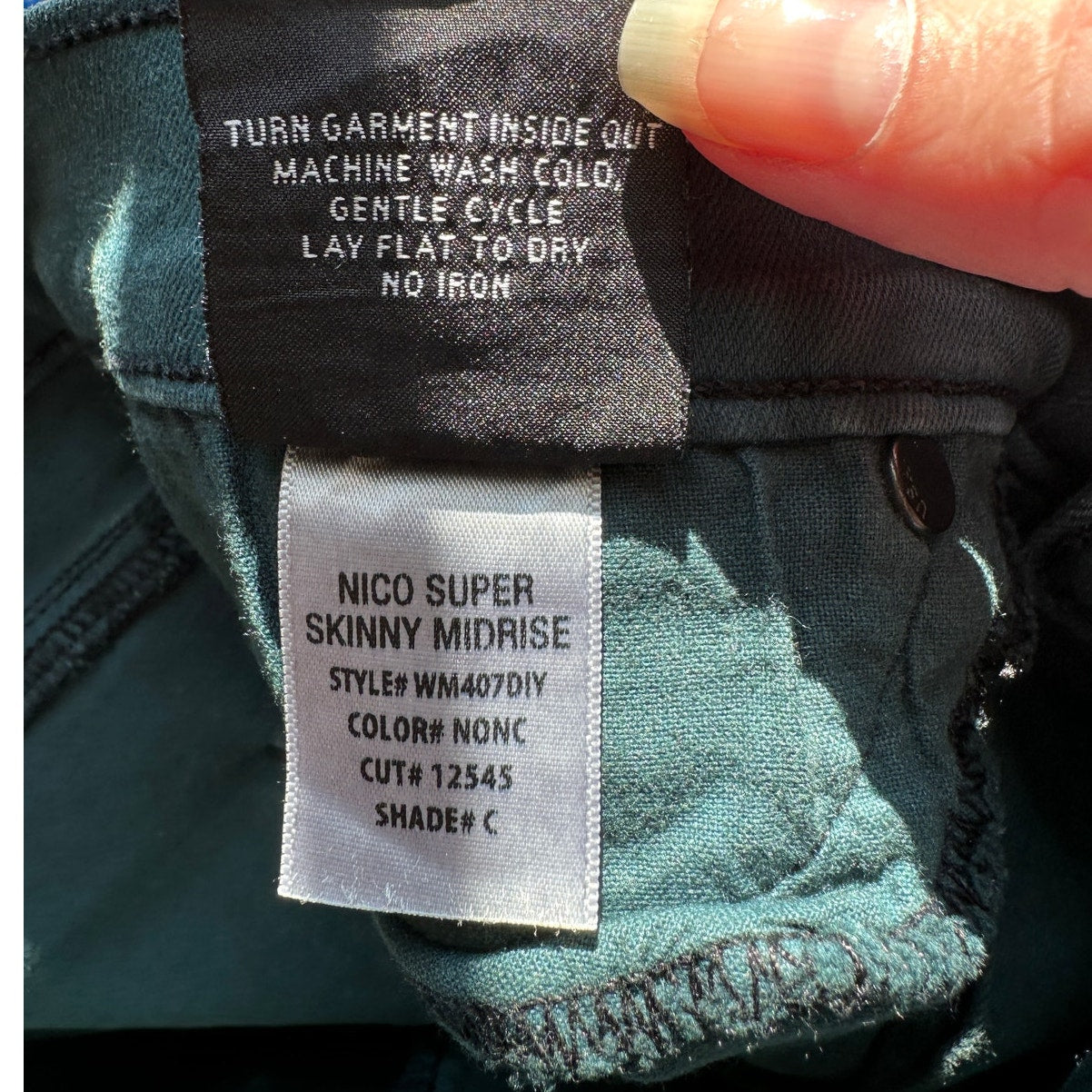 Hudson Midrise Dark Teal Nico Super Skinny Jean in Nonconformist 26