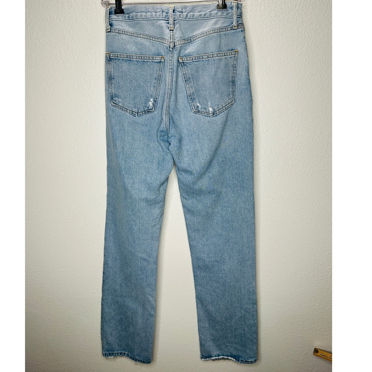 AGOLDE Light Blue Lana Straight Leg Button Fly Denim Jeans 24