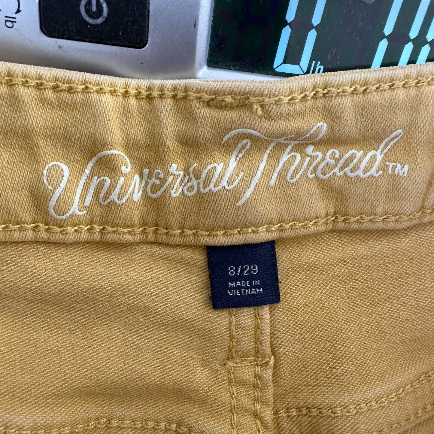 Universal Thread Mustard Yellow Button Fly Cut Off Raw Hem Jean Shorts 8 / 29
