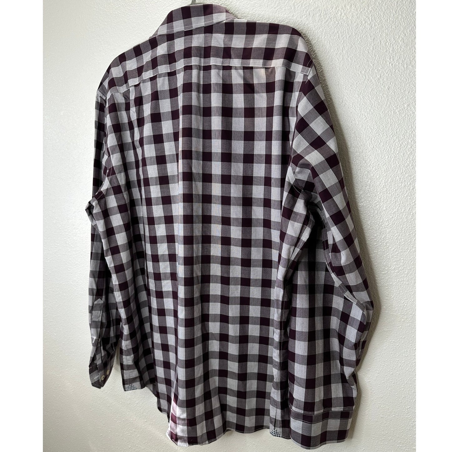 Banana Republic Men's Camden Fit Purple & White Plaid Button Shirt XL