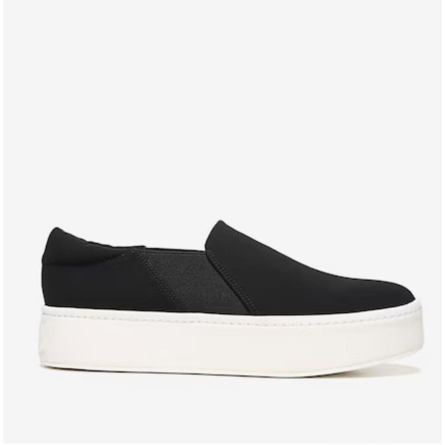 Vince Black Slip On Sneaker Double Thick White Rubber Platform Sole Shoes 9