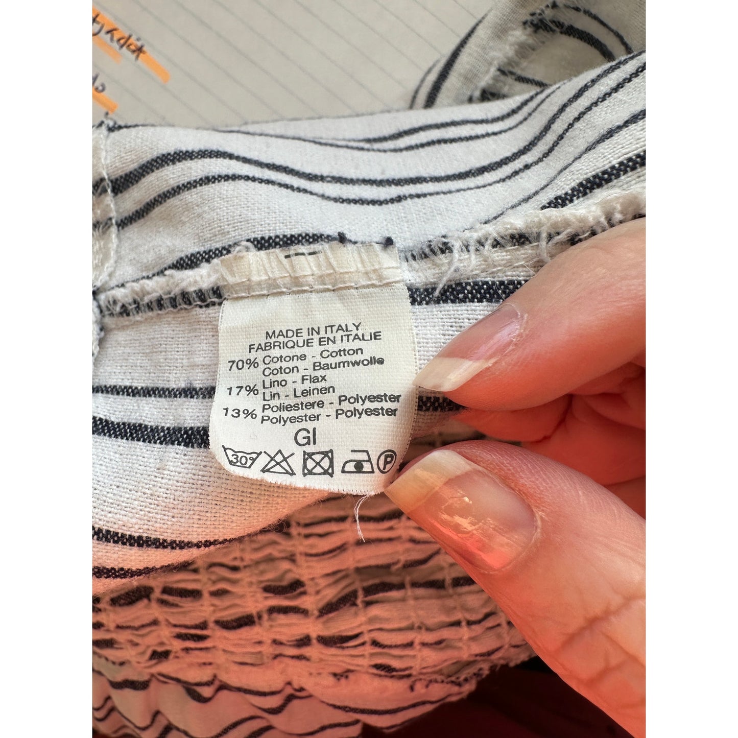 Brandy Melville Astrid White & Black Stripe Button Down Crop Top