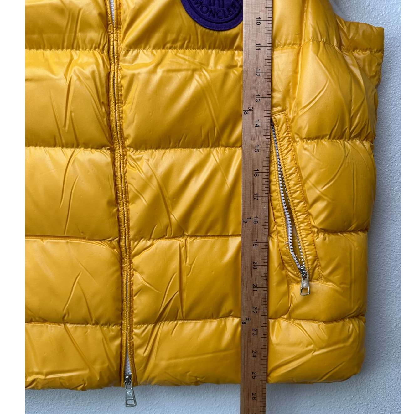 Moncler 1952 Park Down Puffer Vest Yellow Men Size 3 Zip Front