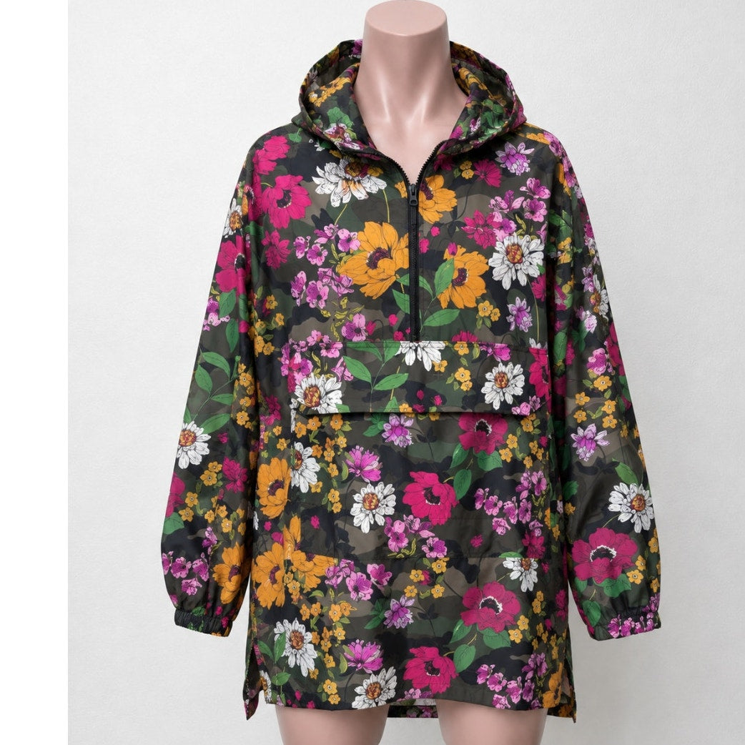 NWT Valentino Men's Army Floral-on-Camo Wind-Resistant Hooded Jacket 38 / M
