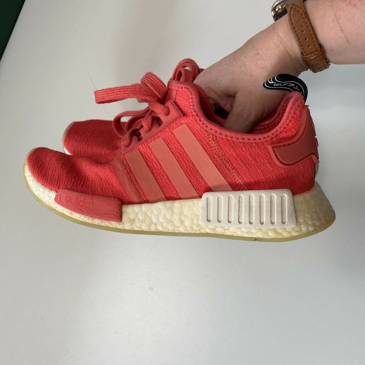Adidas Trasca Coral Stripe NMD Lace-Up Sneakers Athletic Shoes Size 7