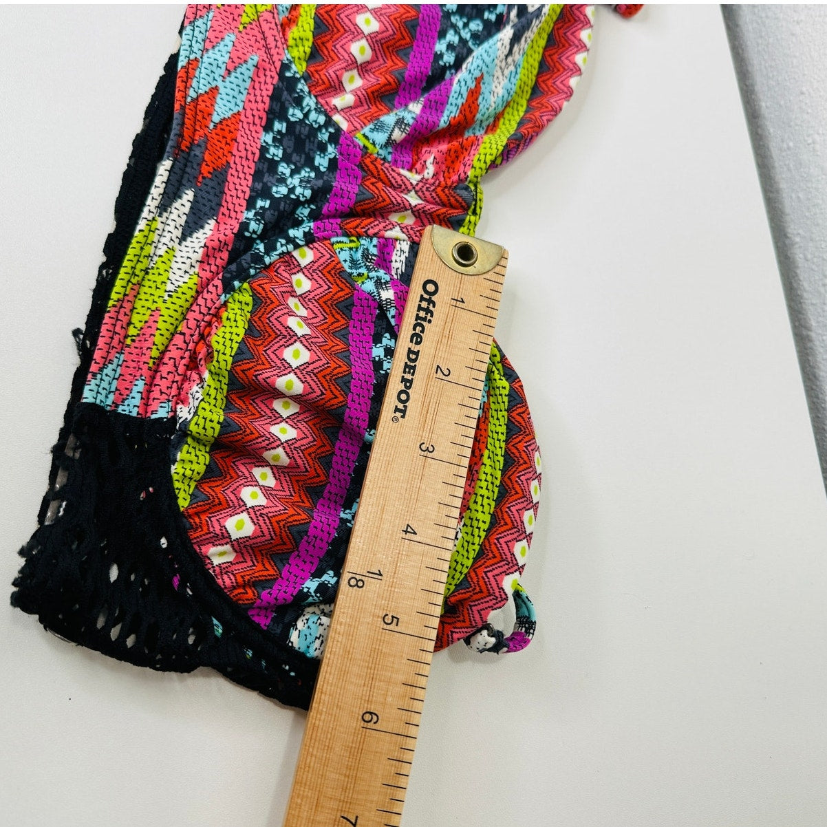 Billabong Black Blue Purple Green Multi Abstract Print Bikini M