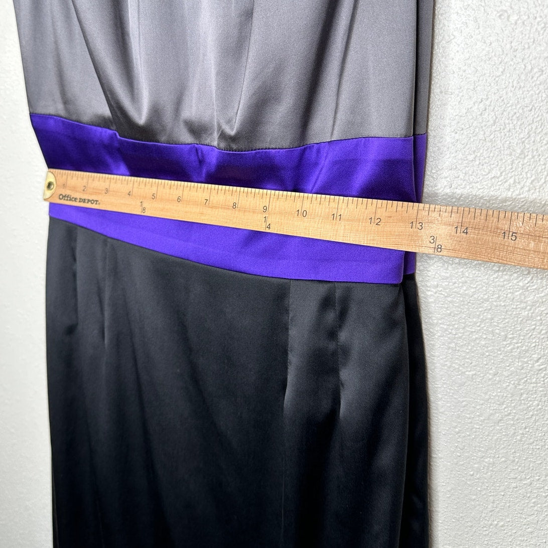 NWT Abaete Silk Gray Purple Black Camilla Sleeveless Colorblock Dress 2