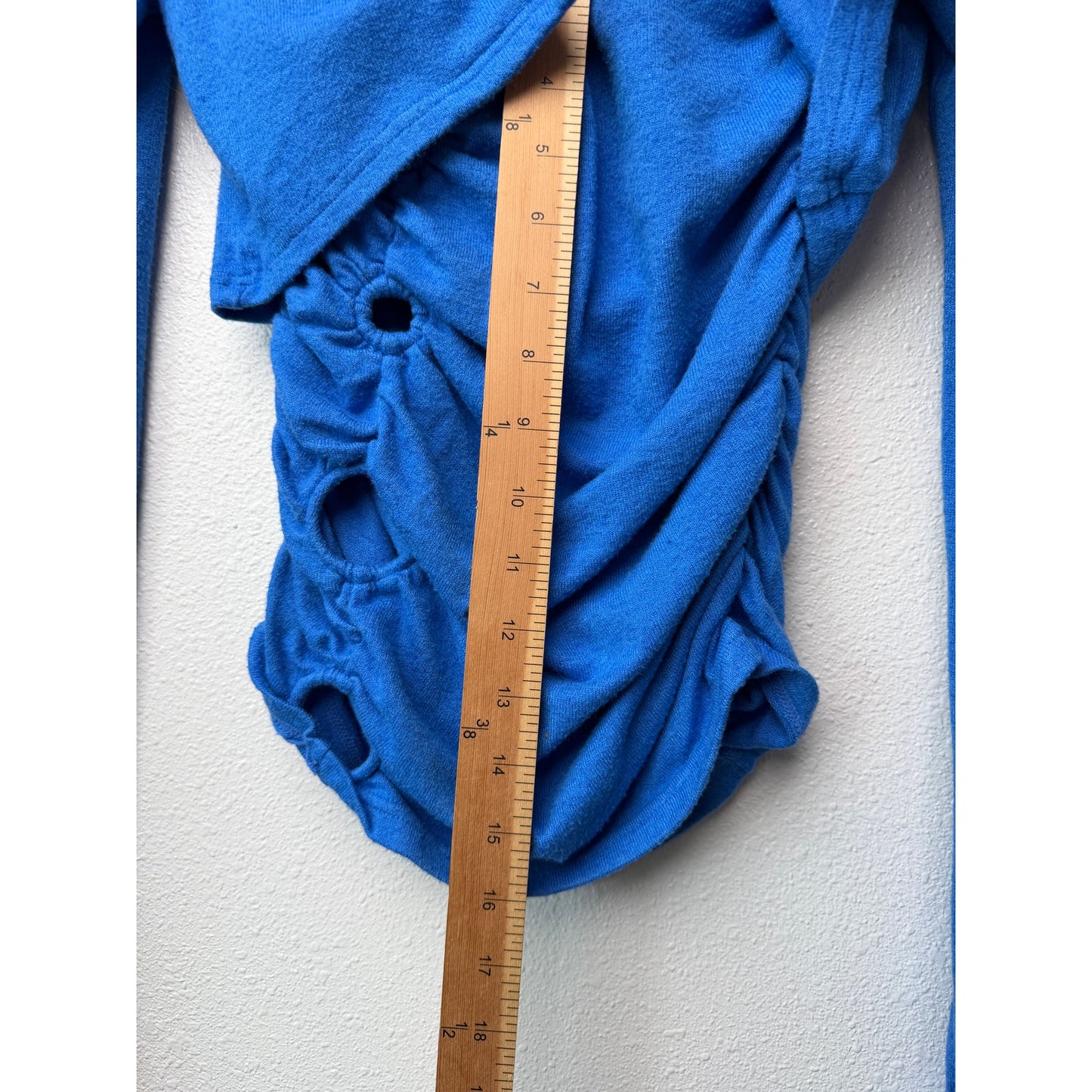 by.DYLN Cobalt Blue Tube Top Ruched Cutout Tube Top Crop Cardigan XS