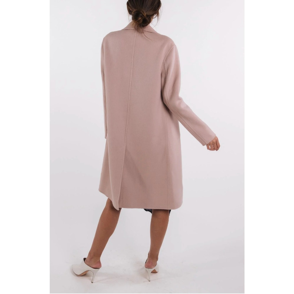 TSE 100% Cashmere Pale Pink Button Front Notch Collar Pockets 8