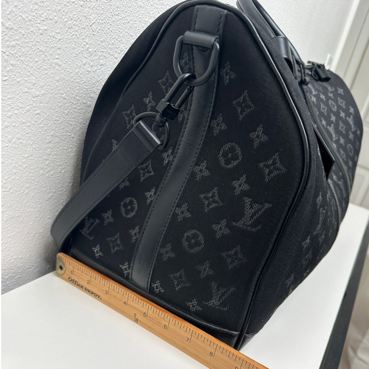 Louis Vuitton Keepall Light Up Bandoulière 50 Black Fiber Optic Monogram Duffle