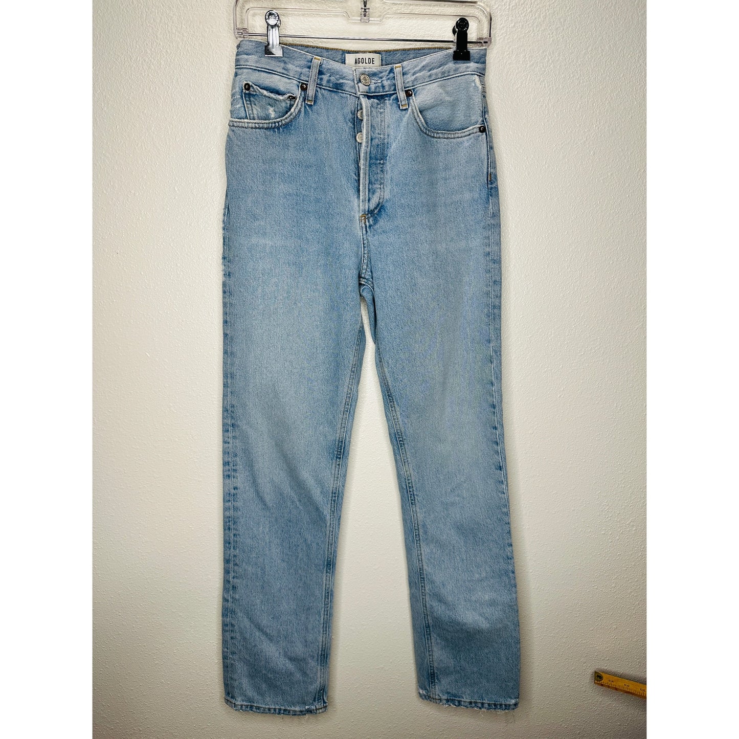 AGOLDE Light Blue Lana Straight Leg Button Fly Denim Jeans 24