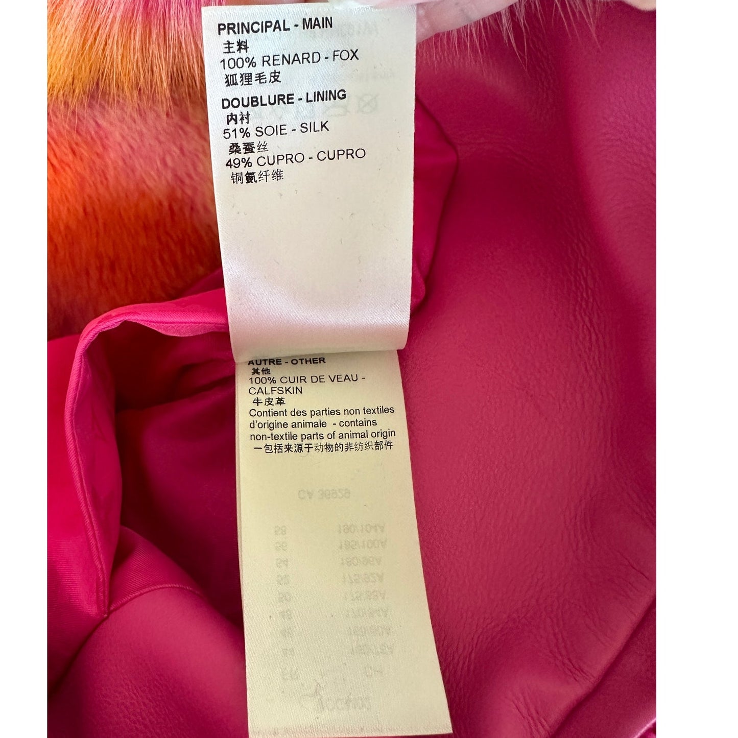 Virgil Abloh by Louis Vuitton Fox Fur Pastel Tie Dye Bomber Jacket Coat XXL