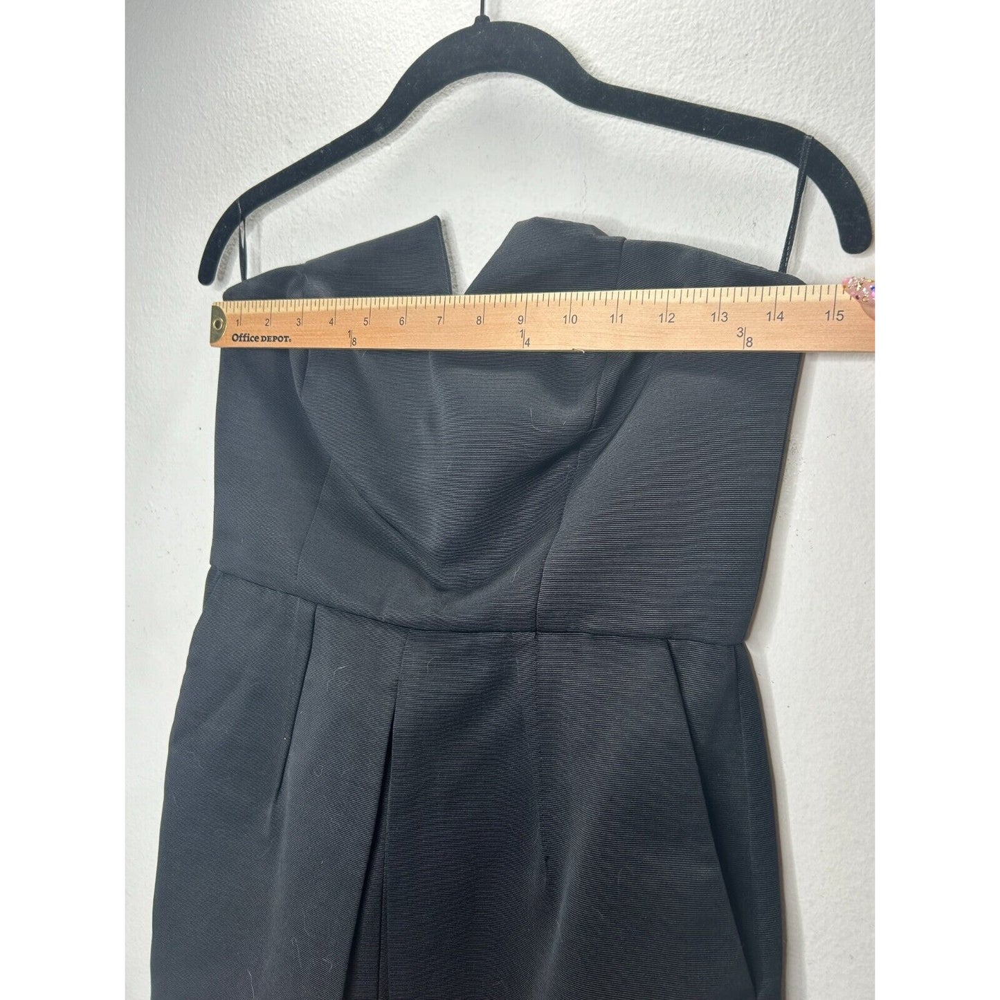 Topshop Black Strapless Structured V Front Pleats Pockets Back Zip Romper 6