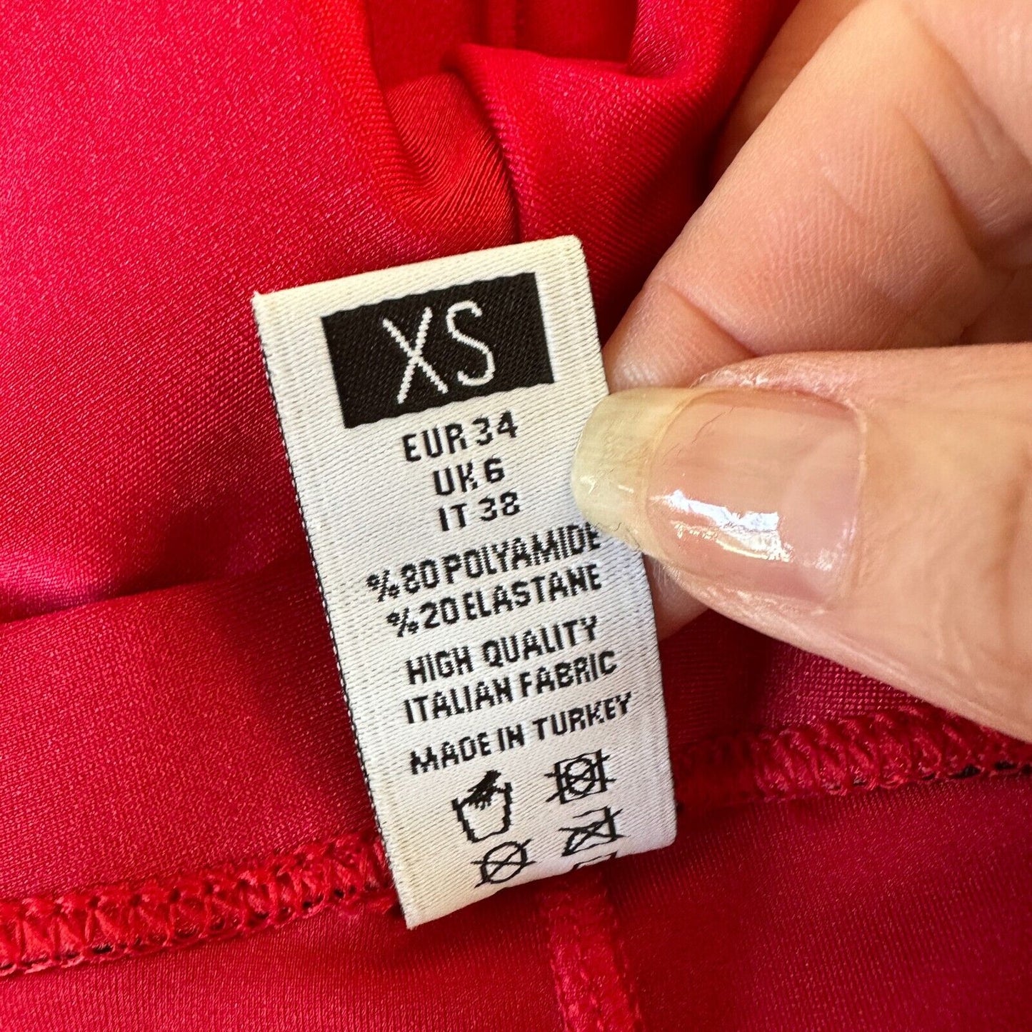 Anais & Margaux Alexandra Deep Red Shimmery Pant Leggings Italian Fabric XS