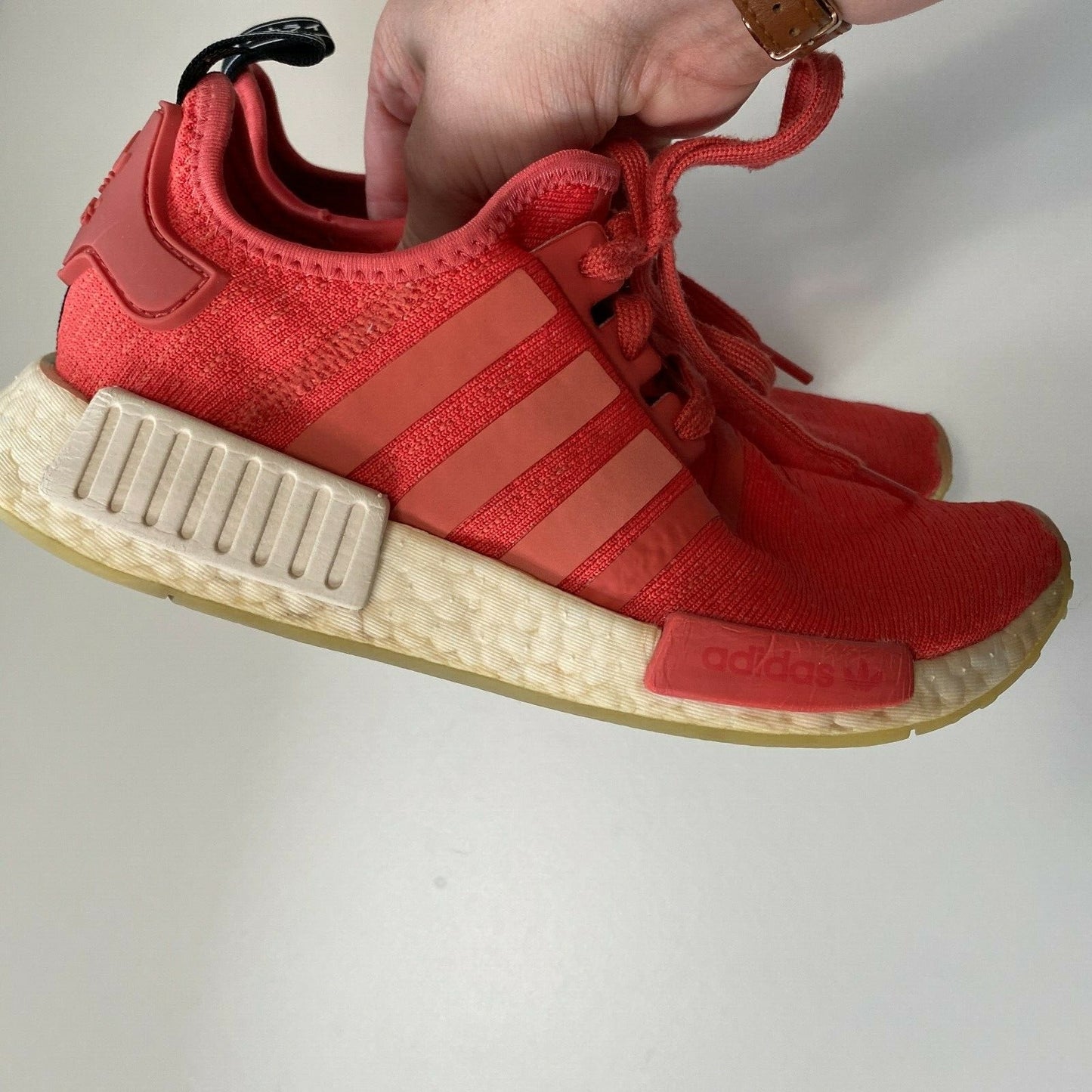 Adidas Trasca Coral Stripe NMD Lace-Up Sneakers Athletic Shoes Size 7