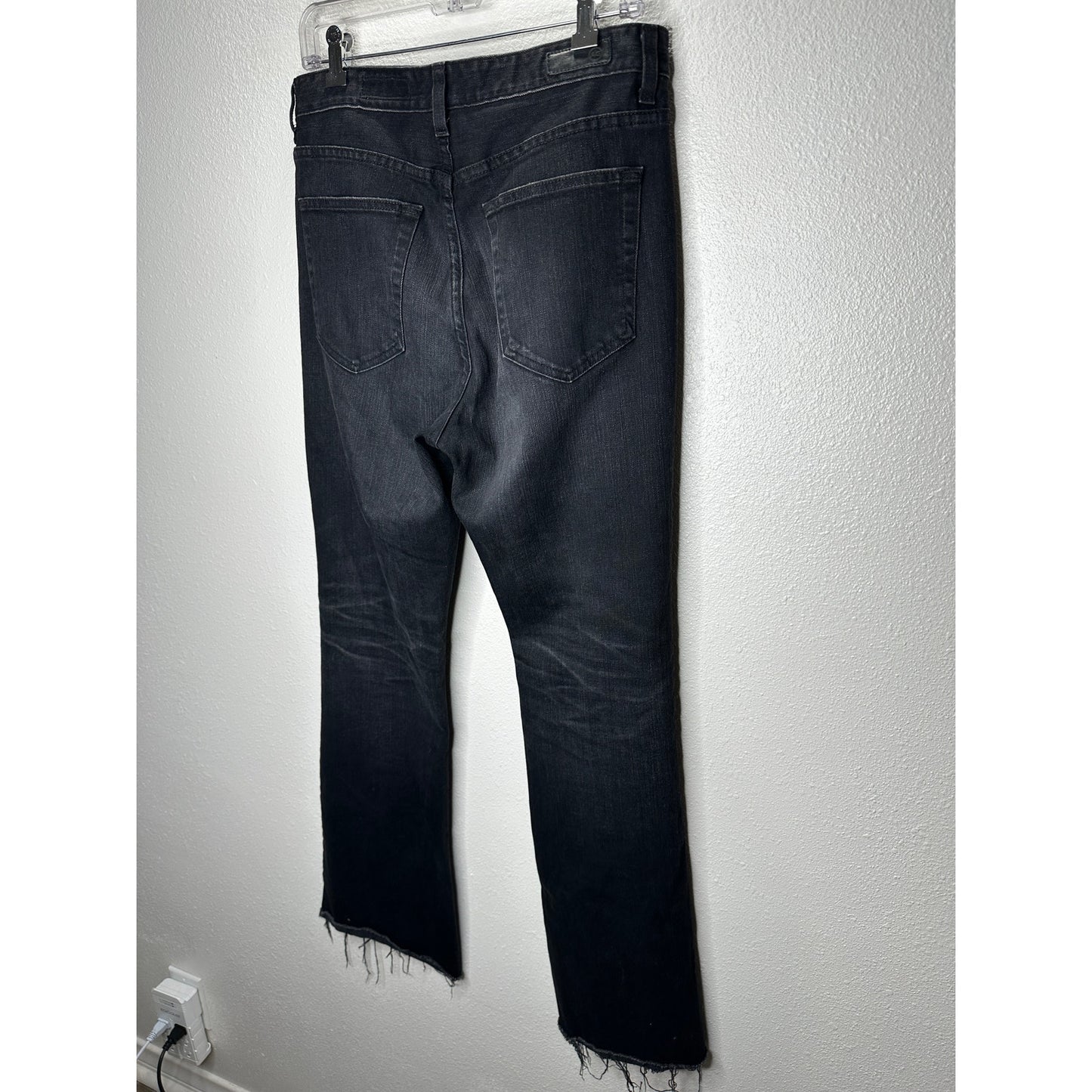 AG Black Alexxis Boot High Rise Vintage Boot Jeans Raw Hem 31