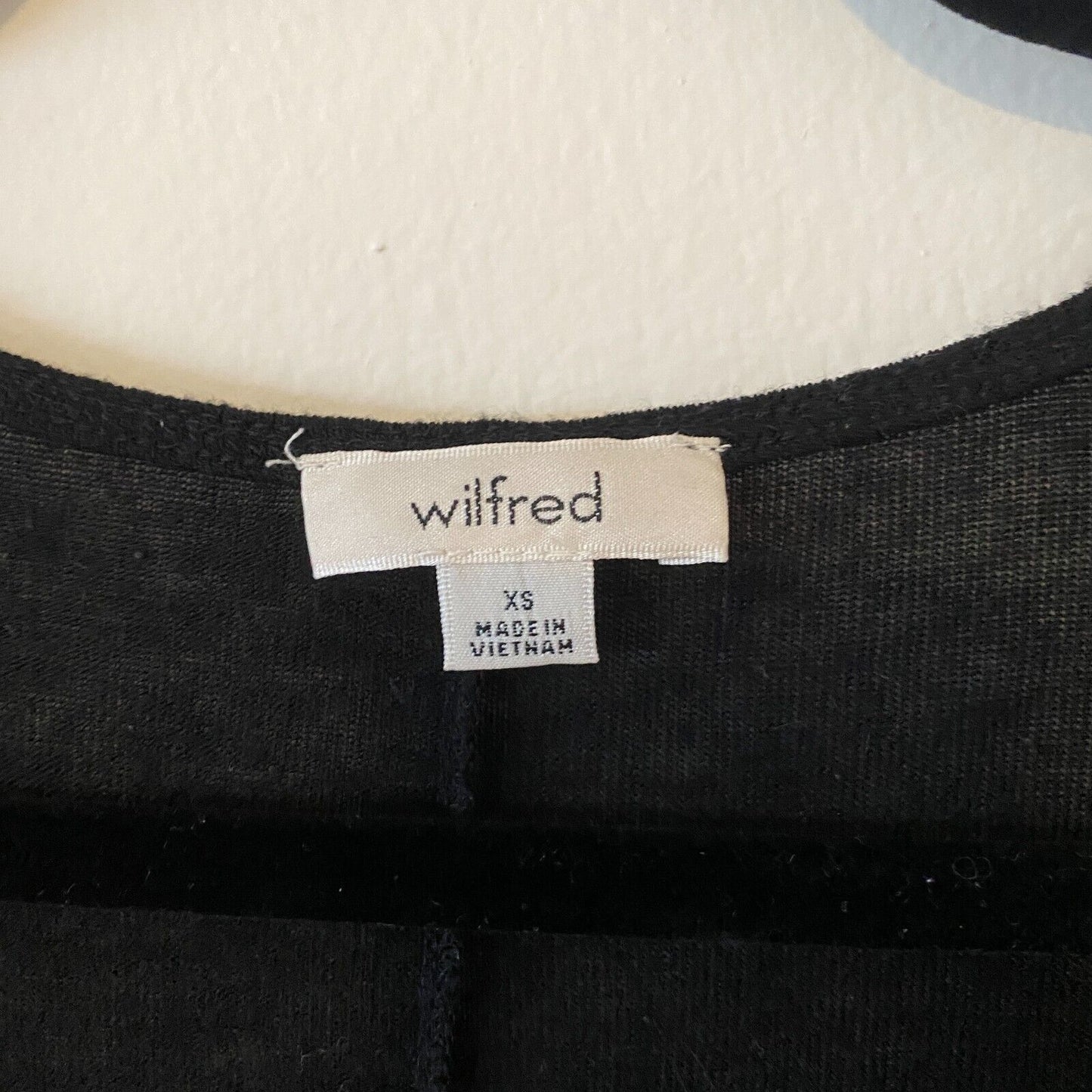 Aritizia Wilfred Black Thin Sheer Deep V-Neck Long Sleeve Sweater Jumper Top XS