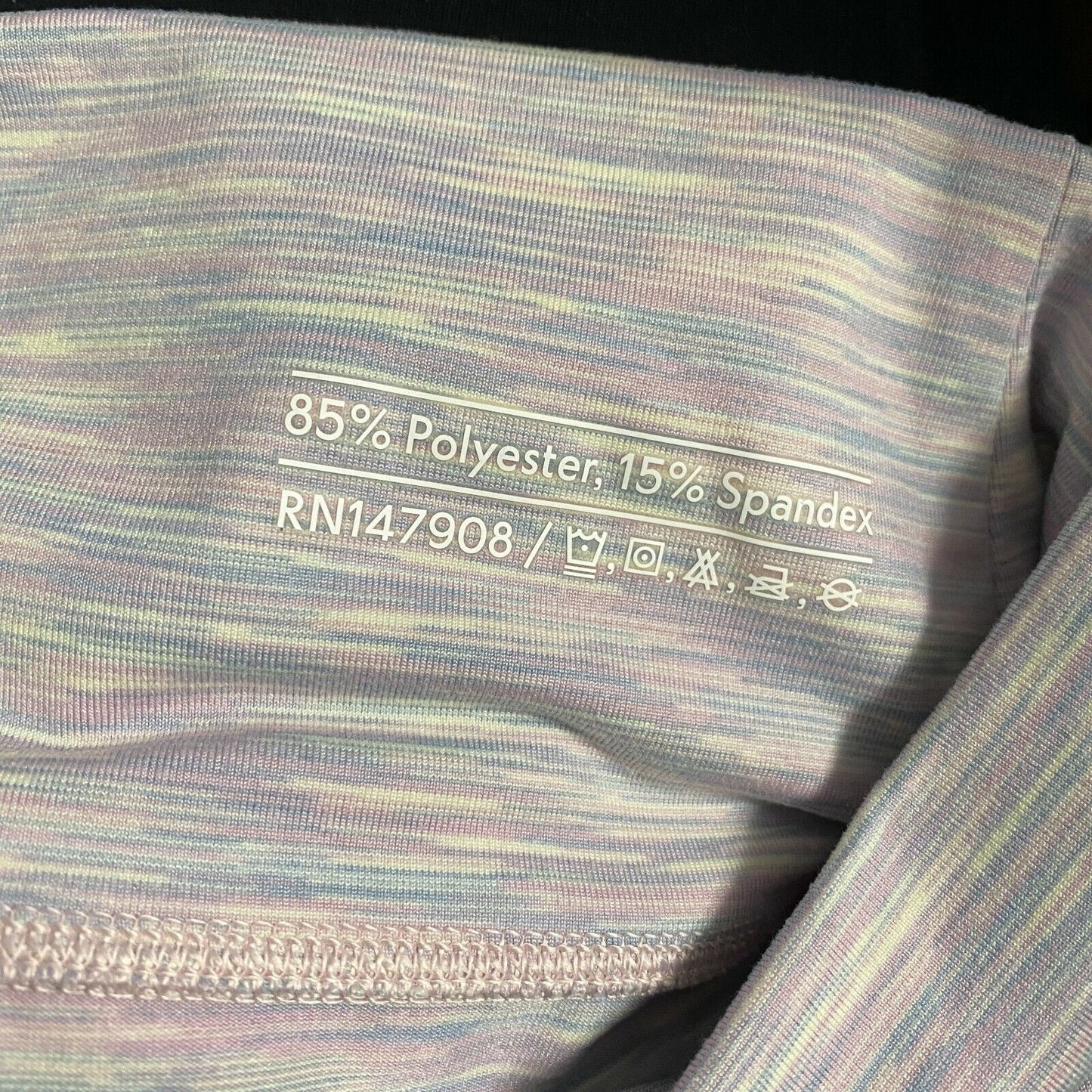 Outdoor Voices Techsweat 7/8 Activewear Legging Striped Pale Blue Pink Small