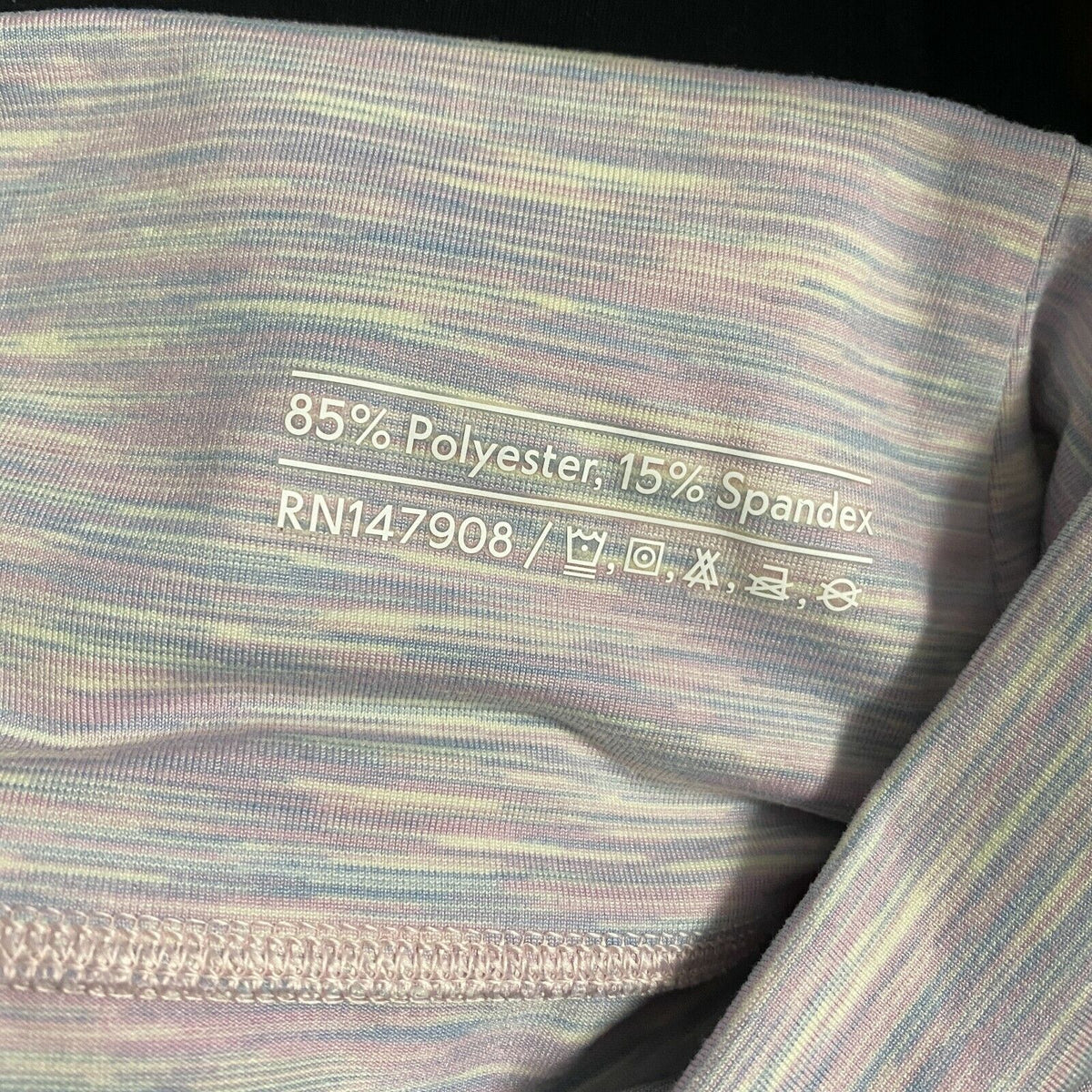 Outdoor Voices Techsweat 7/8 Activewear Legging Striped Pale Blue Pink Small