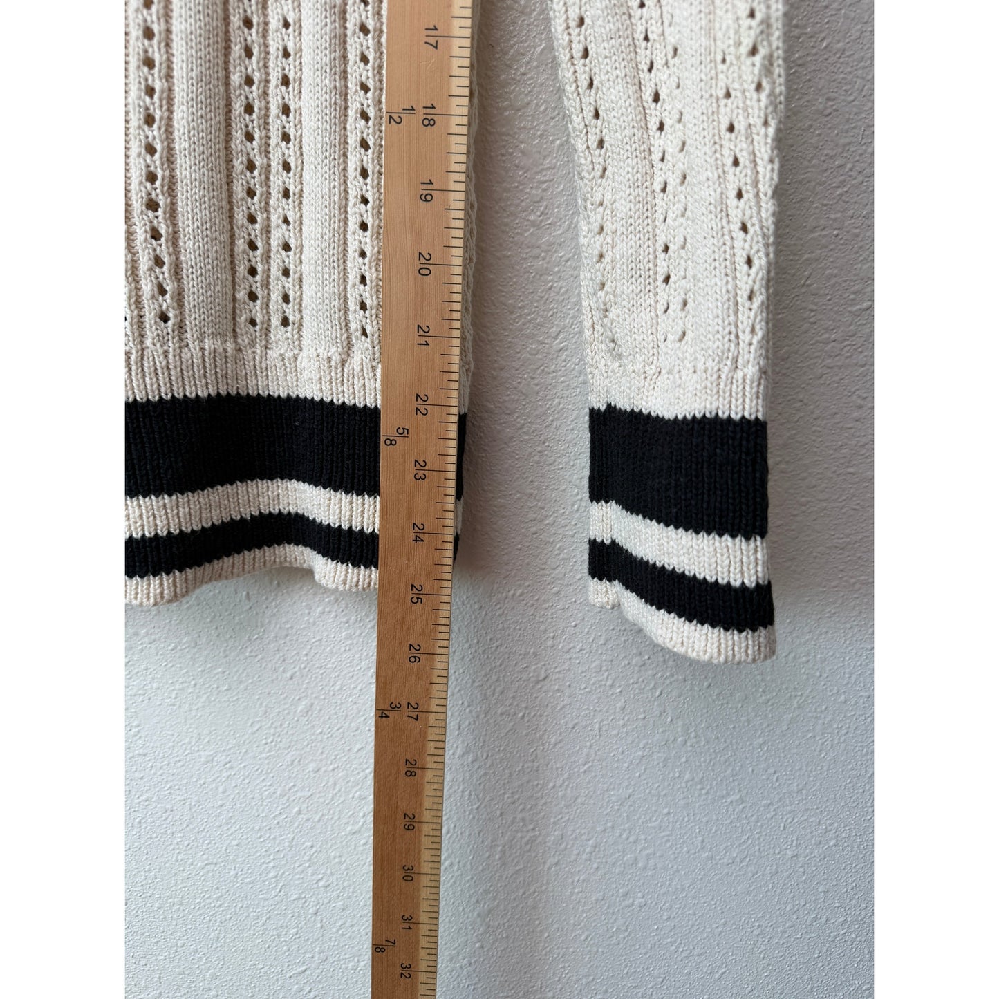 Sanctuary Sport Stripe Cream Black Cardigan US XS