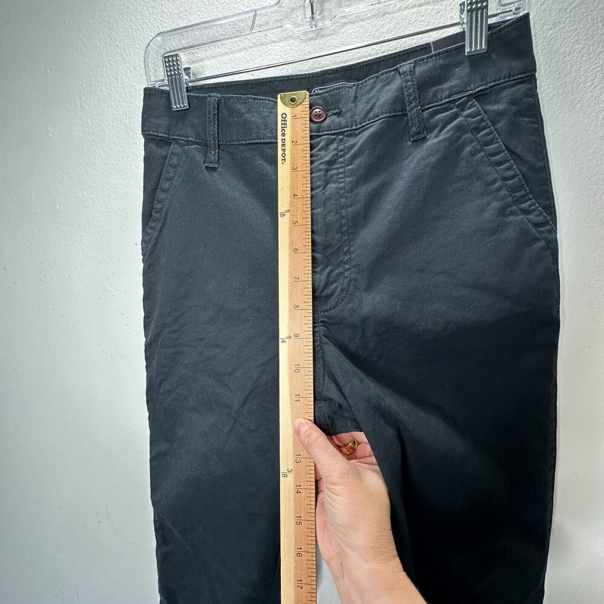 NWT Abercrombie & Fitch Black Denim Straight Leg Khaki Pants 27 / 4