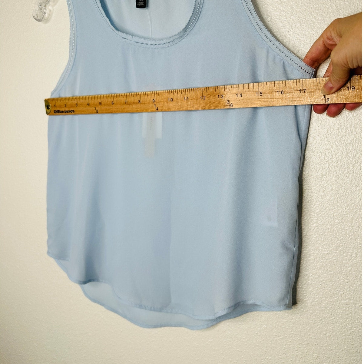 NWT Banana Republic Light Blue Picot Trim Semi Sheer Tank Top XSP