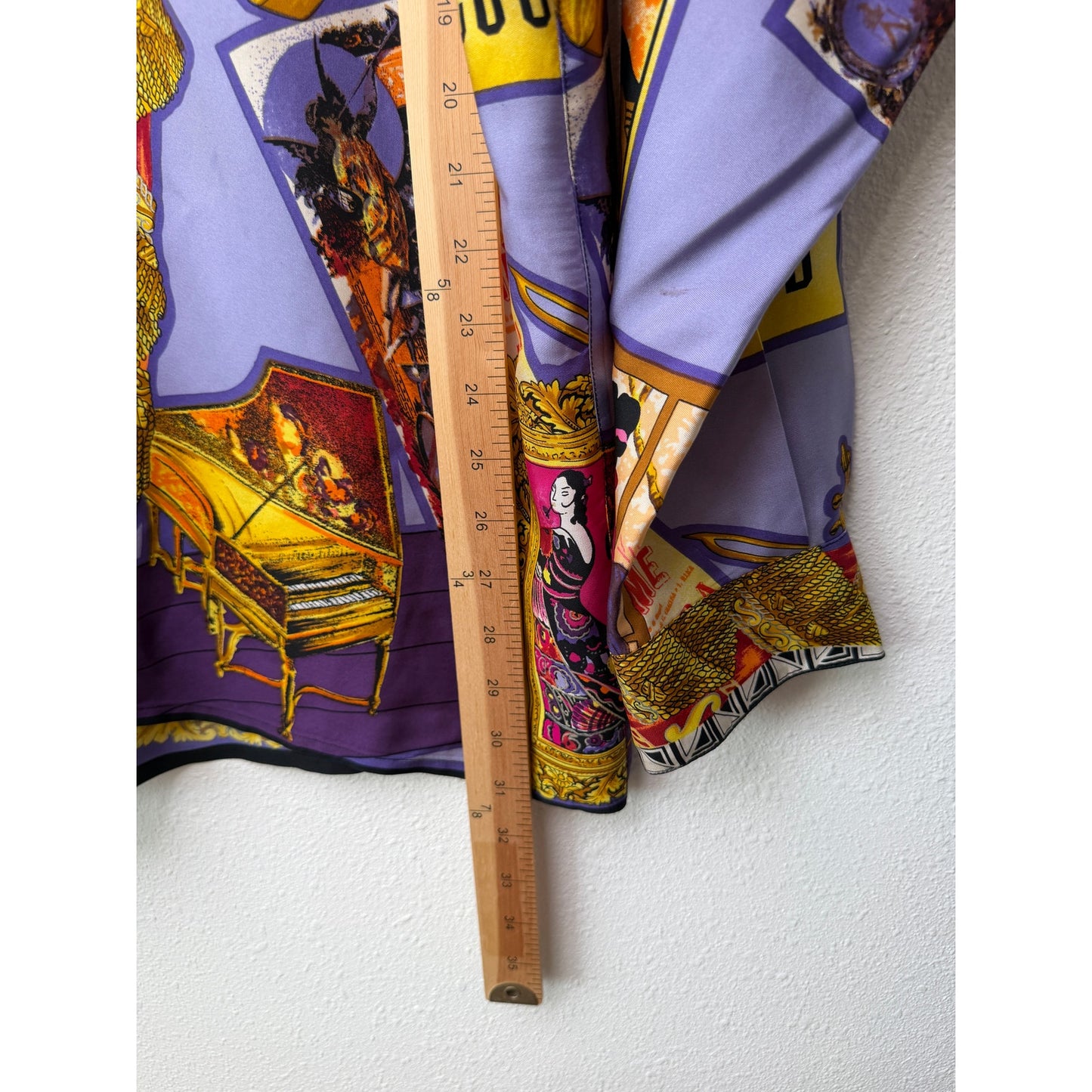 Gianni Versace Men's XL Purple Teatro Silk Shirt
