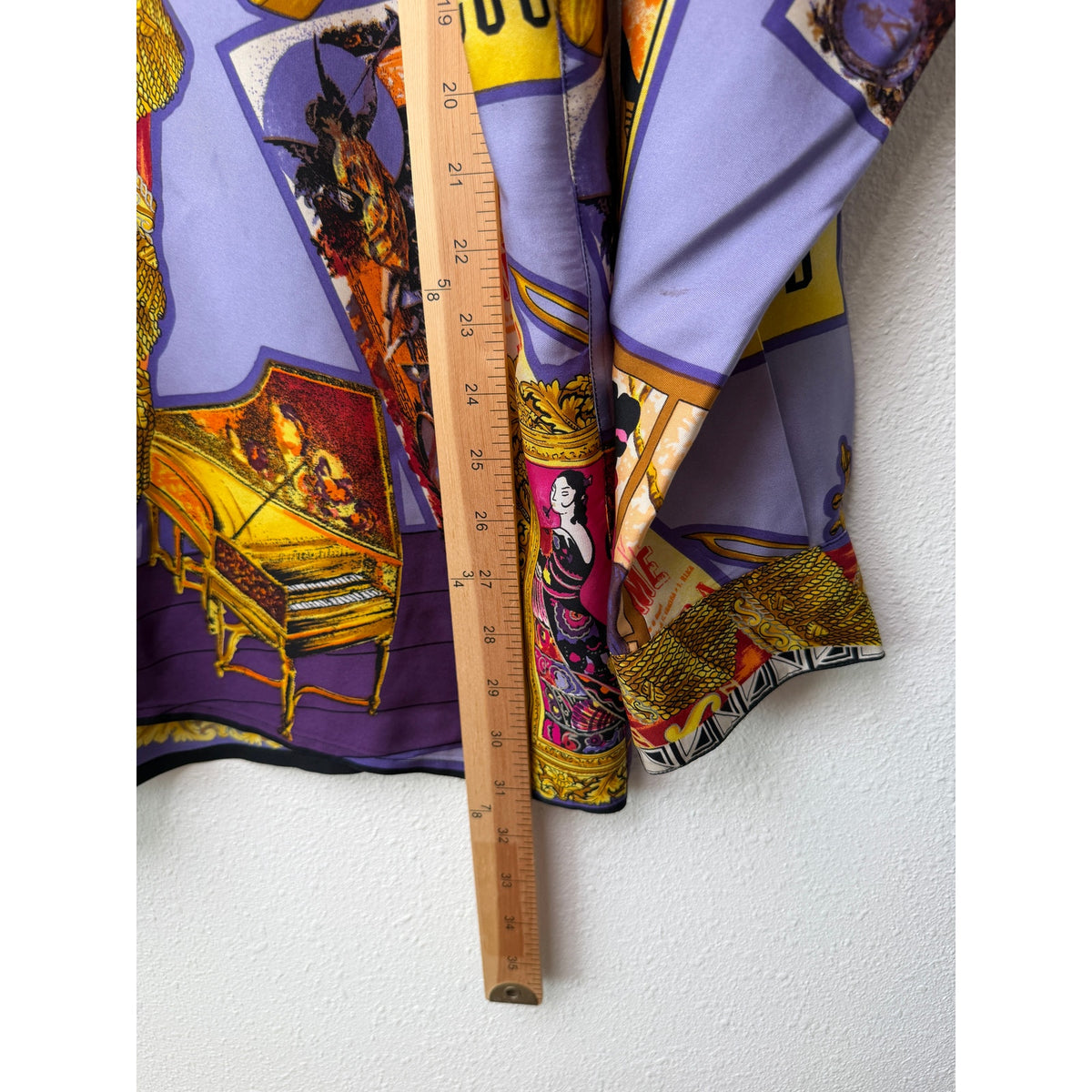 Gianni Versace Men's XL Purple Teatro Silk Shirt