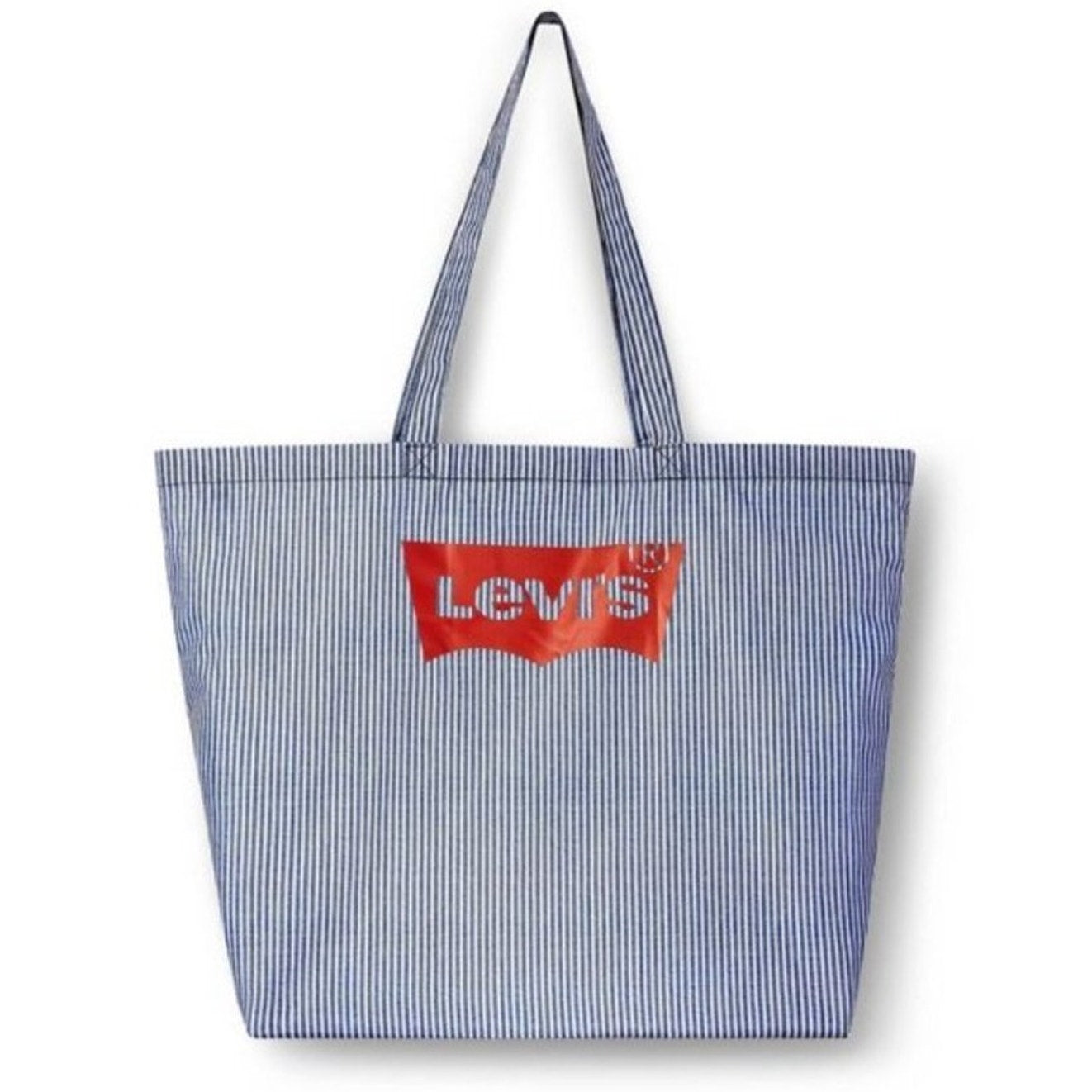 Levi's x Target Collab LARGE Reusable Blue White Striped Red Logo Tote Bag Purse