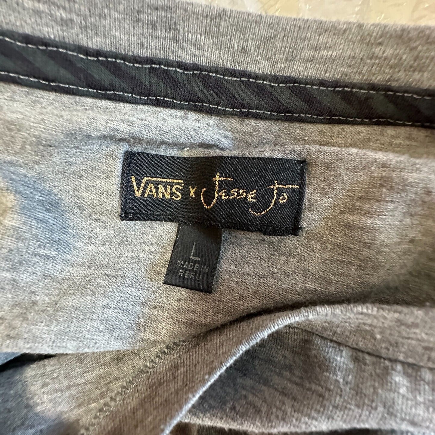 Vans X Jesse Jo Gray Hand-Cut Sleeve Chrome Hearts Juvenile Darlin Graphic L