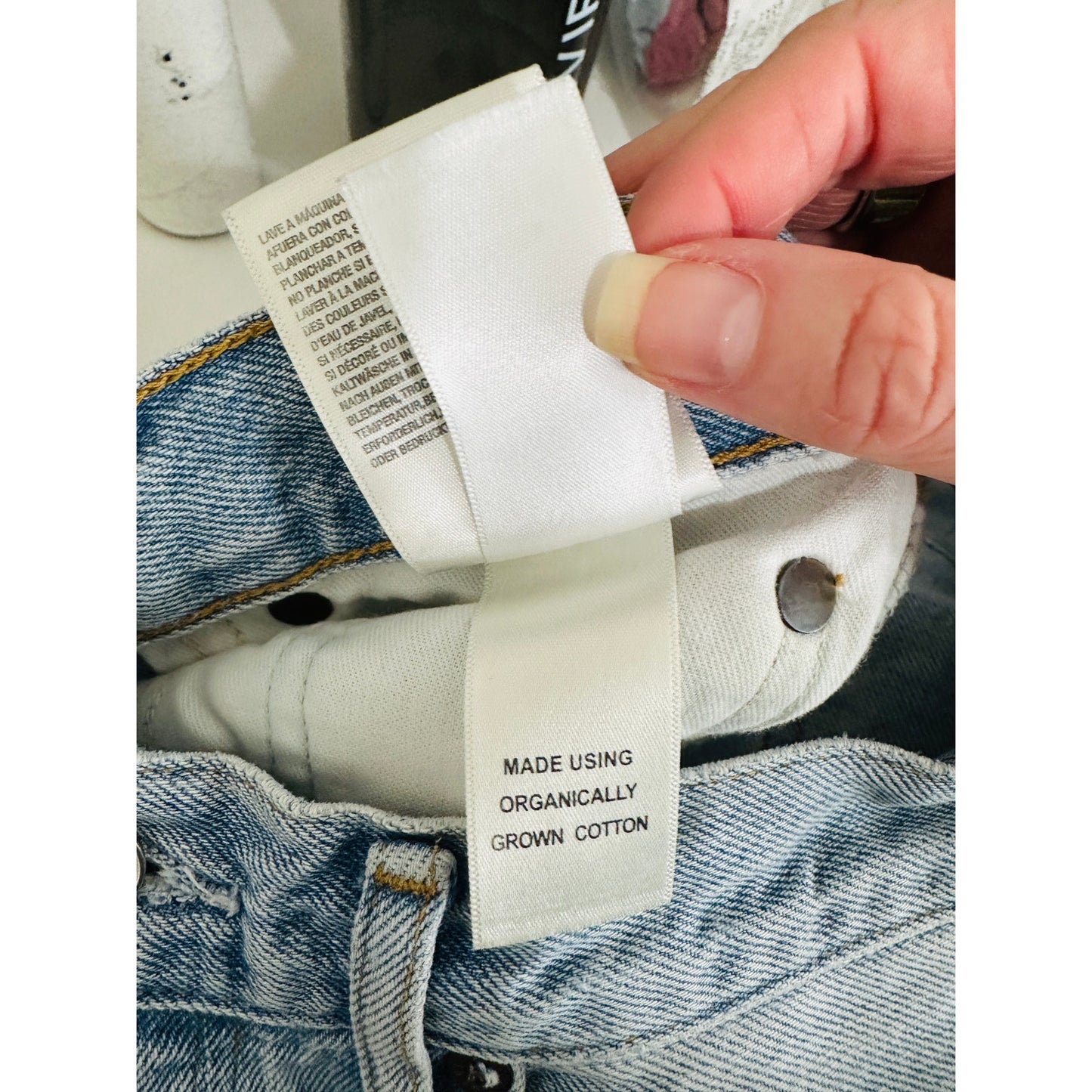 AGOLDE Light Blue Lana Straight Leg Button Fly Denim Jeans 24