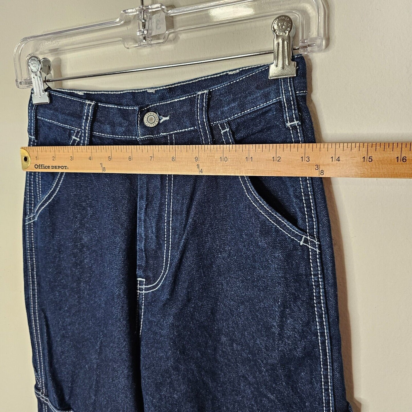 John Galt Brandy Melville Blue Ariana High Pinch Waist Loose Carpenter Jeans SM