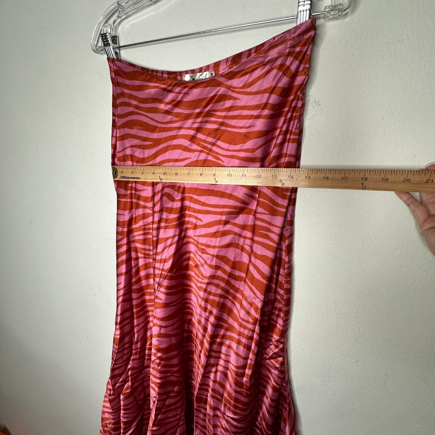 Monika Rust Orange Pink Patti Animal Print Maxi Skirt 100% Pure Silk XS