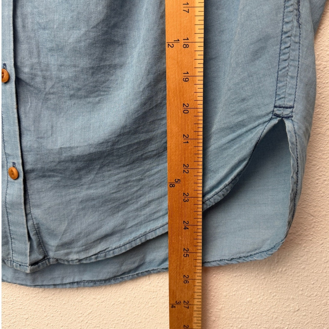 Madewell Central Shirt Bright Indigo Chambray Oversized Women's US XXS