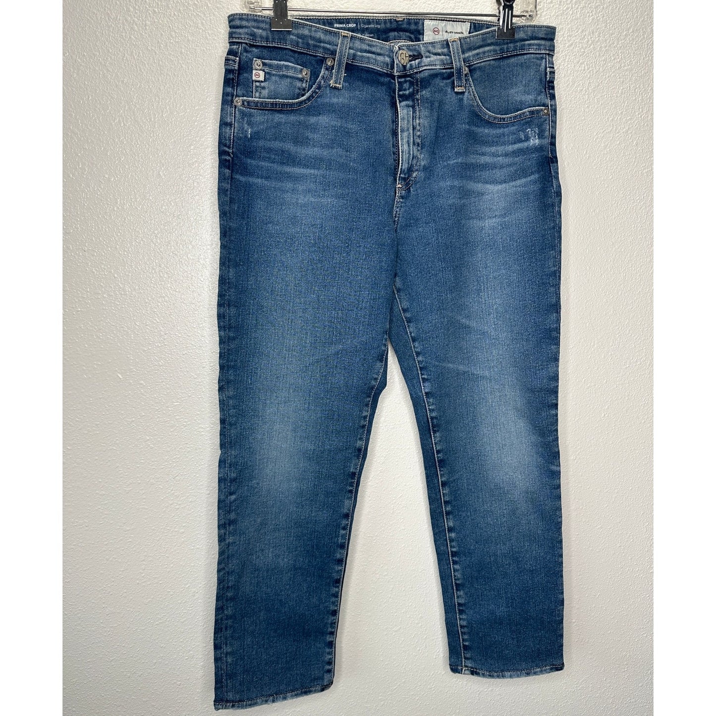 AG Muted Medium Wash Prima Crop Cigarette Leg Japanese Fabric Jeans 29