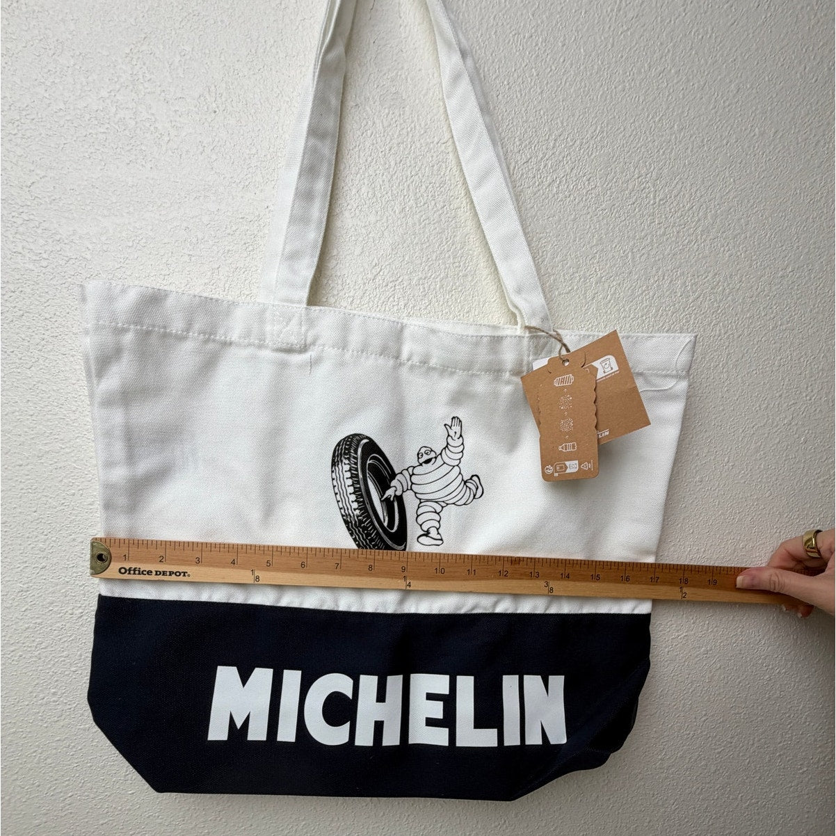 NWT Michelin Logo Tote Bag White Navy Black Unisex