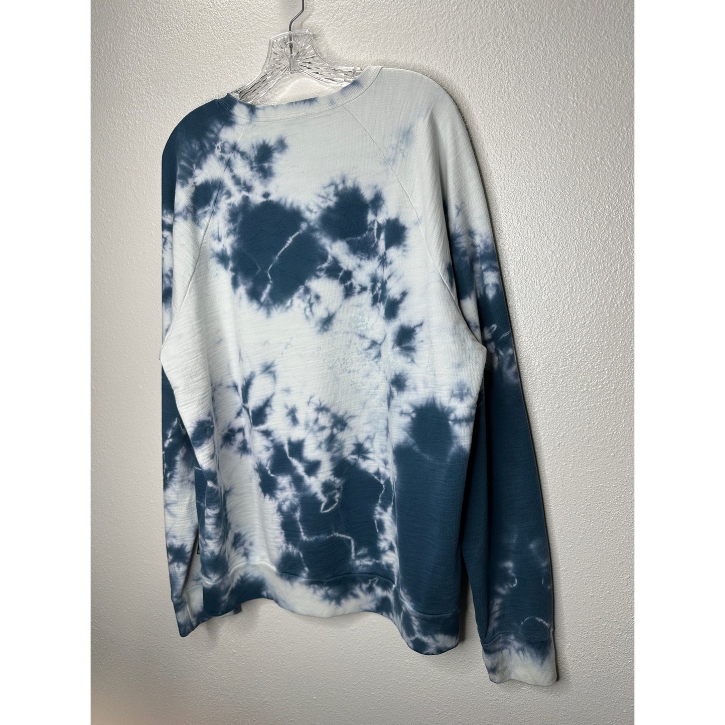 Adriano Goldschmied Dark Teal & Ivory Long Sleeve Tie Dye Sweatshirt XL