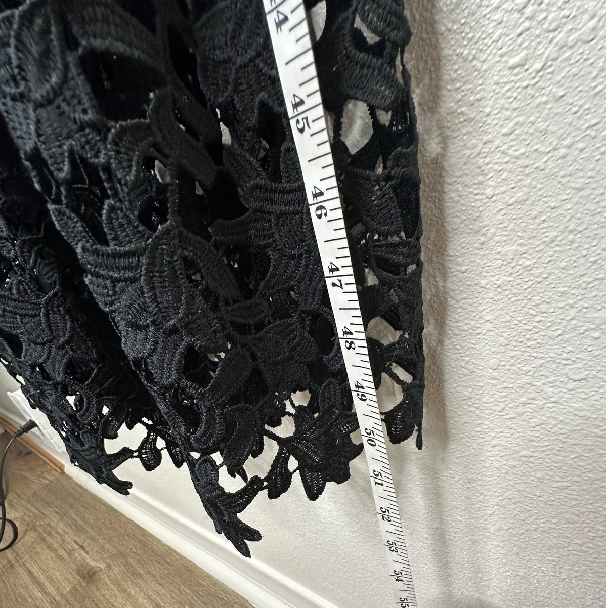 Aqua Black Lace Overlay Tan Lining Spaghetti Strap Cami Midi Dress SM