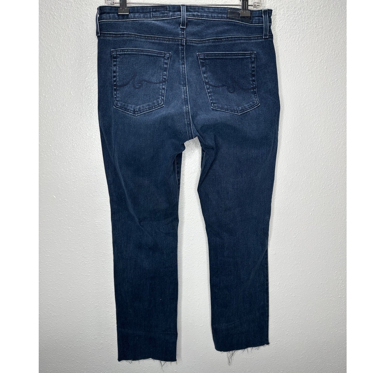 AG Dark Wash The Harper Essential Straight Raw Hem Jeans 29