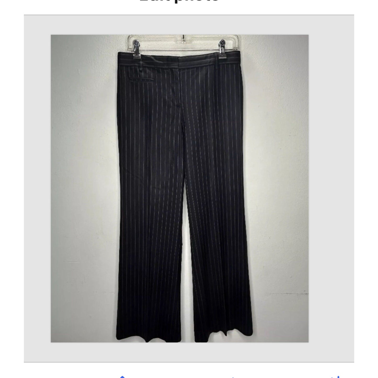 BCBGMAXAZARIA Black w/ Brown & White Pinstripe Wide Leg Zip Up Camilla Pant 2
