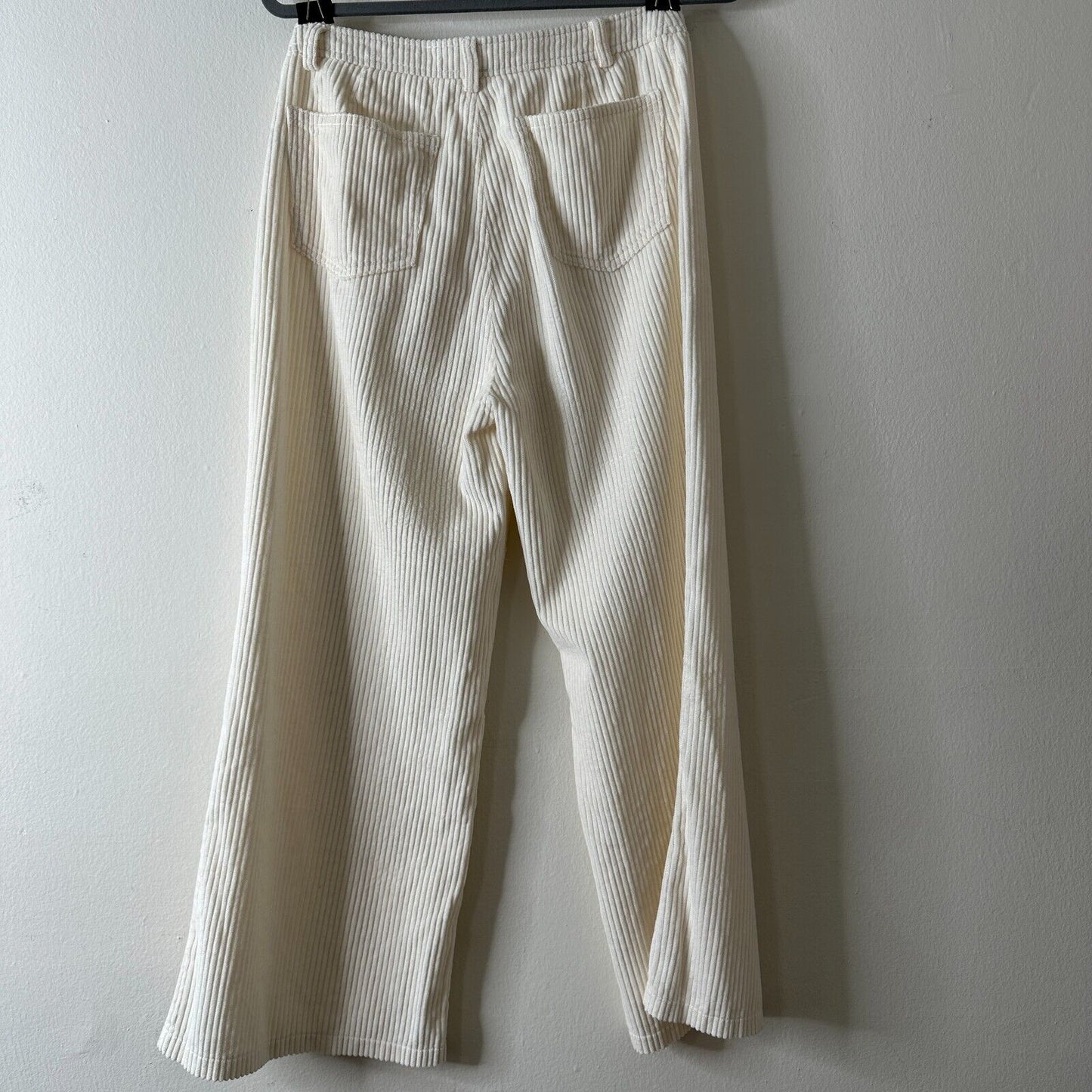 Amuse Society Winter White Wide Corduroy Back Pocket Ankle Flare Pants 27