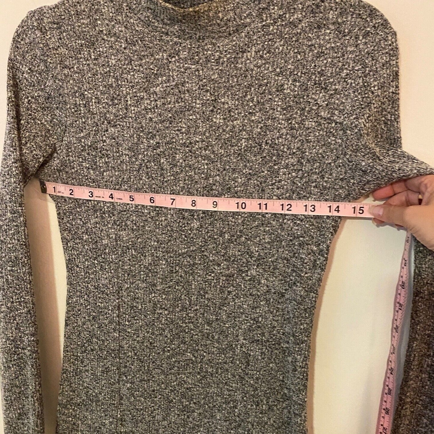 Better Be Marled Grey Knit Mock Neck Long Sleeve Split Front Bodycon Mini M